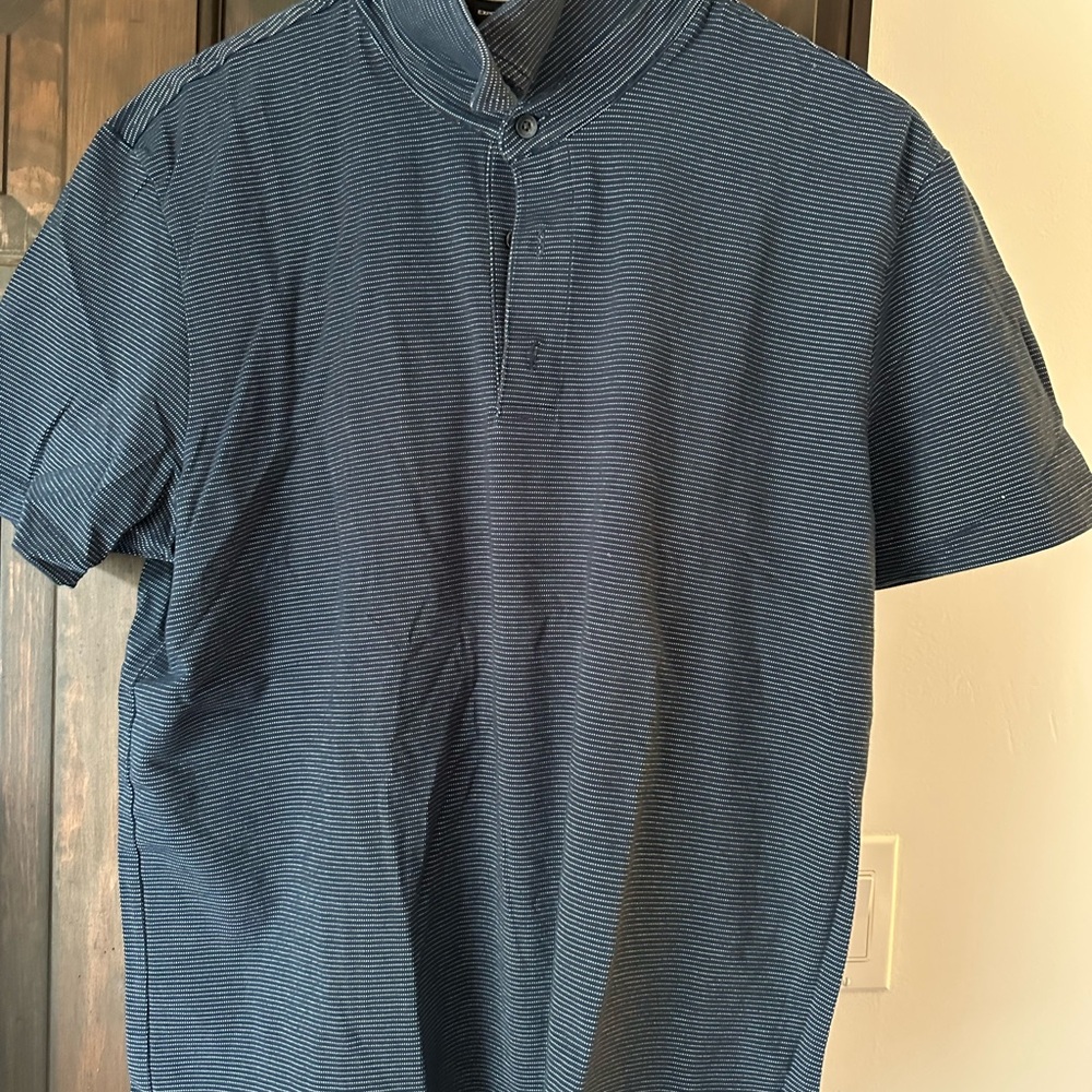 Express Blue Casual Button Down Shirt